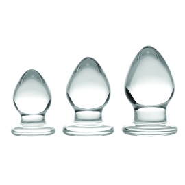 Kit de enchufe Anal tríos 3 pieza cristal