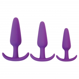 Rump Rockers 3 Piece Silicone Anal Plug Set - Purple