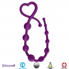 Hearts n Spurs Silicone Anal Beads- Purple