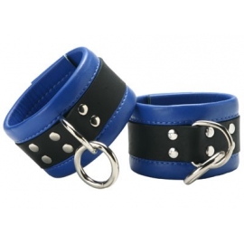 Blue Mid-Level Leather Wrist and Ankle Restraint
