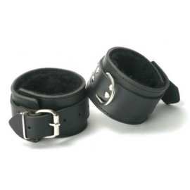 Stricte cuir fourrure doublé de poignet et cheville poignets