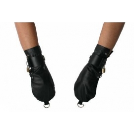 Luvas de couro estrito Bondage