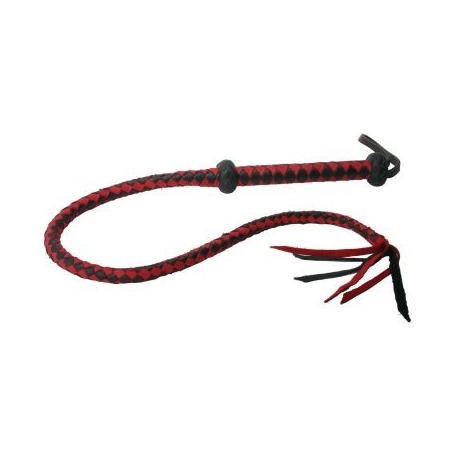 Fouet en cuir haut de gamme de rouge et noir