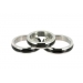 Chrome Stainless Steel Cock Ring with Black Band