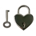 Heart Shaped Nickle Polished Padlock