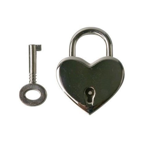 Heart Shaped Nickle Polished Padlock