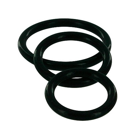 Trinty Silicone Cock Rings - Black