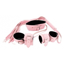Set de Bondage rose de stricte cuir