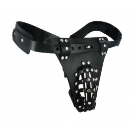 La ceinture de chasteté masculine filet de sécurité en cuir avec Plug Anal harnais