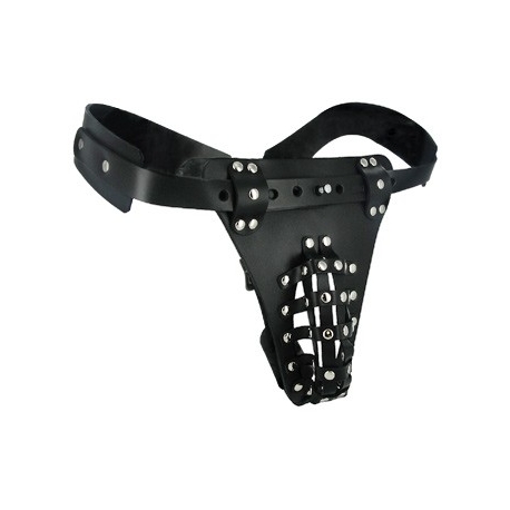 La ceinture de chasteté masculine filet de sécurité en cuir avec Plug Anal harnais