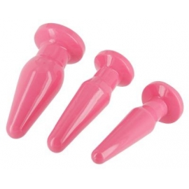 Plugs Anal roses 3 pièces Kit