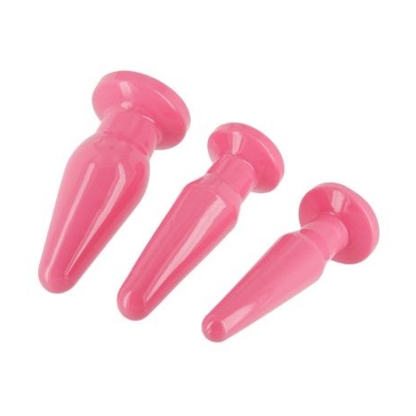 Pink Anal Plugs 3 Piece Kit