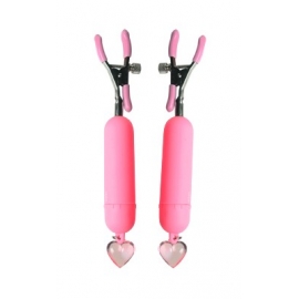 Rose écraser les pinces à seins vibrantes