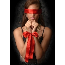 Set écharpe Satin rouge écarlate
