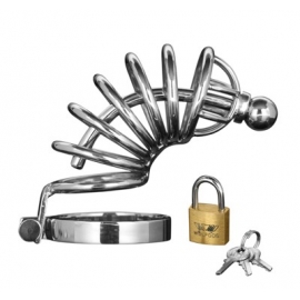 Asylum 6 Ring Locking Chastity Cage