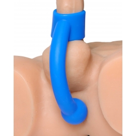 Silicone Shaft Ring with Flexible Beaded Anal Arm