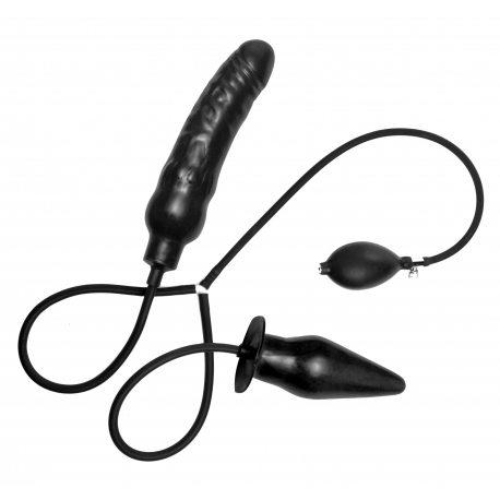 Deuce Double pénétration godemichet gonflable et Plug Anal