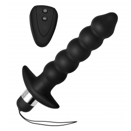 Wireless Black Vibrating Anal Beads with Remote