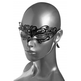 Masque Fetish métal noir avec cristaux