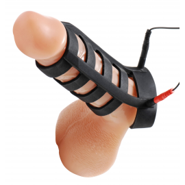 Cage Silicone E-Stim coq et gaine billes puissance